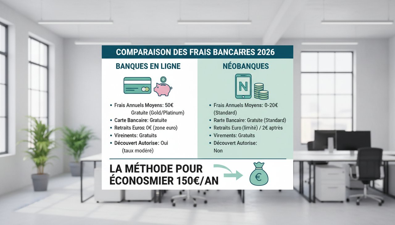 Comparaison des frais bancaires 2026 : la méthode pour économiser 150€/an