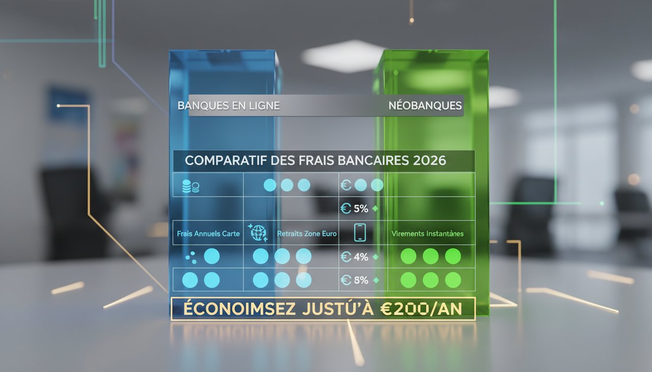 Comparatif des frais bancaires 2026 : tableau détaillé pour économiser jusqu'à 200€/an