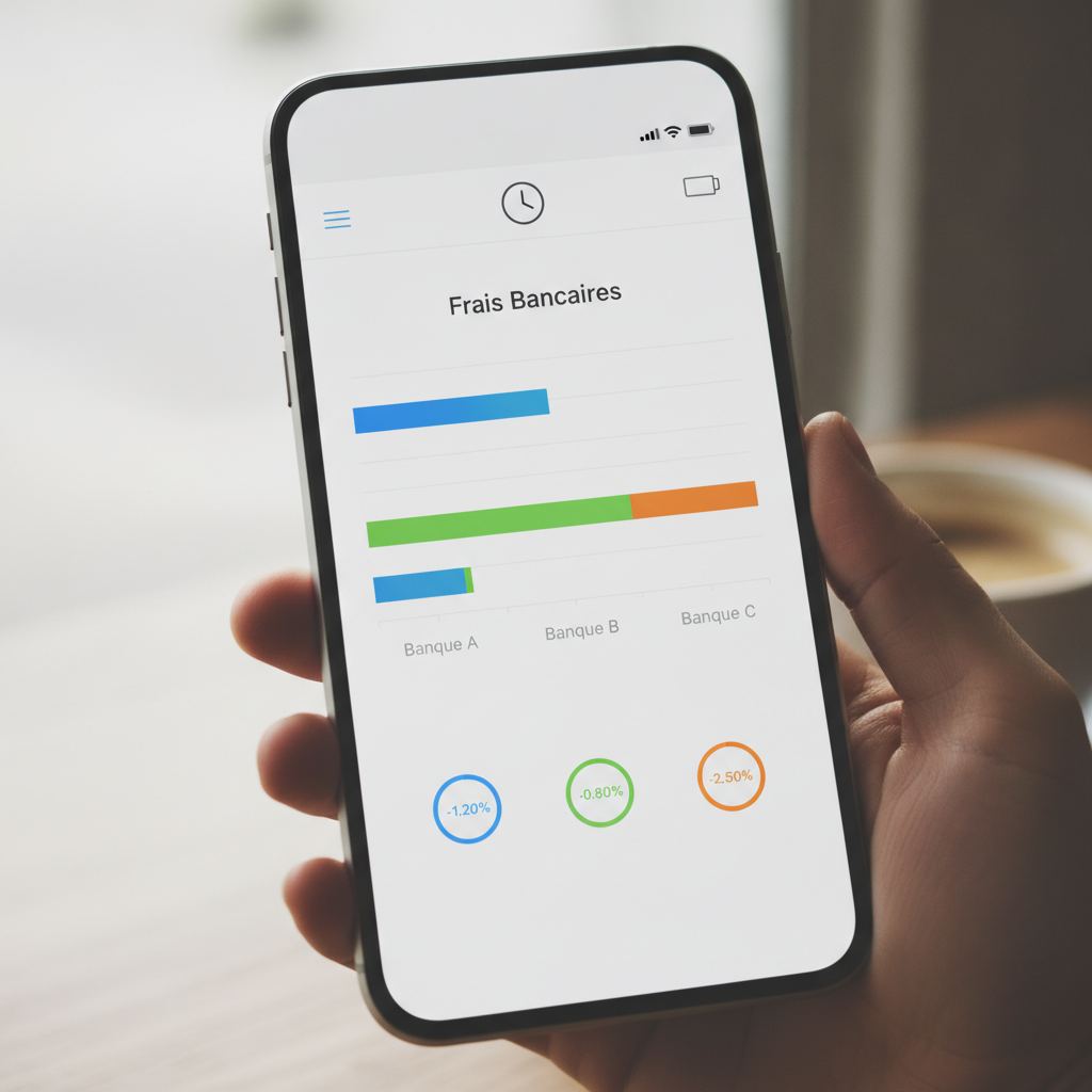 Comparatif frais bancaires néobanques sur smartphone