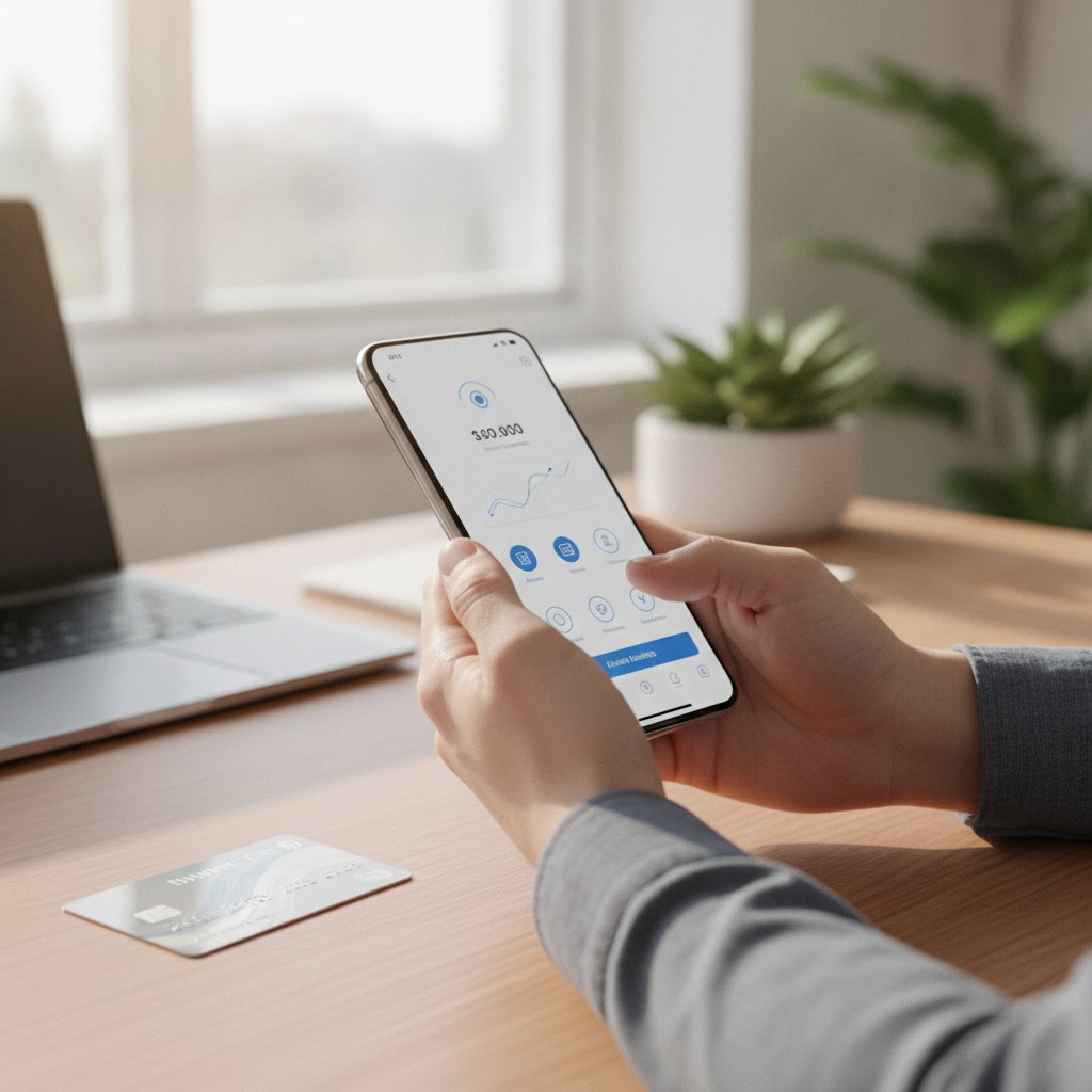 gestion d'un compte de banque en ligne sur smartphone
