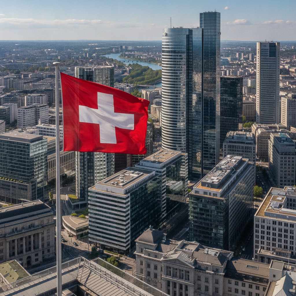 quartier financier suisse symbolisant la banque en ligne en Suisse