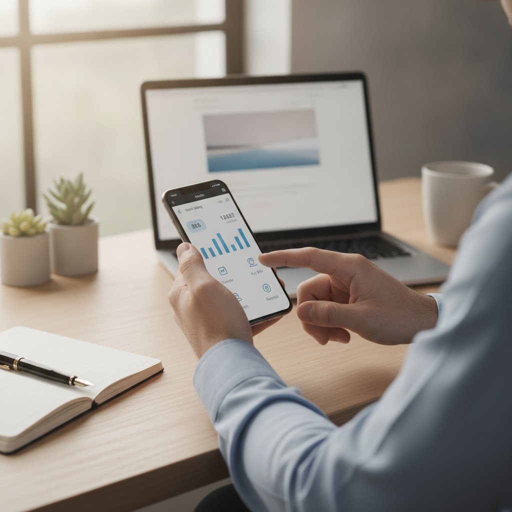 gestion d un compte de banque en ligne sur smartphone