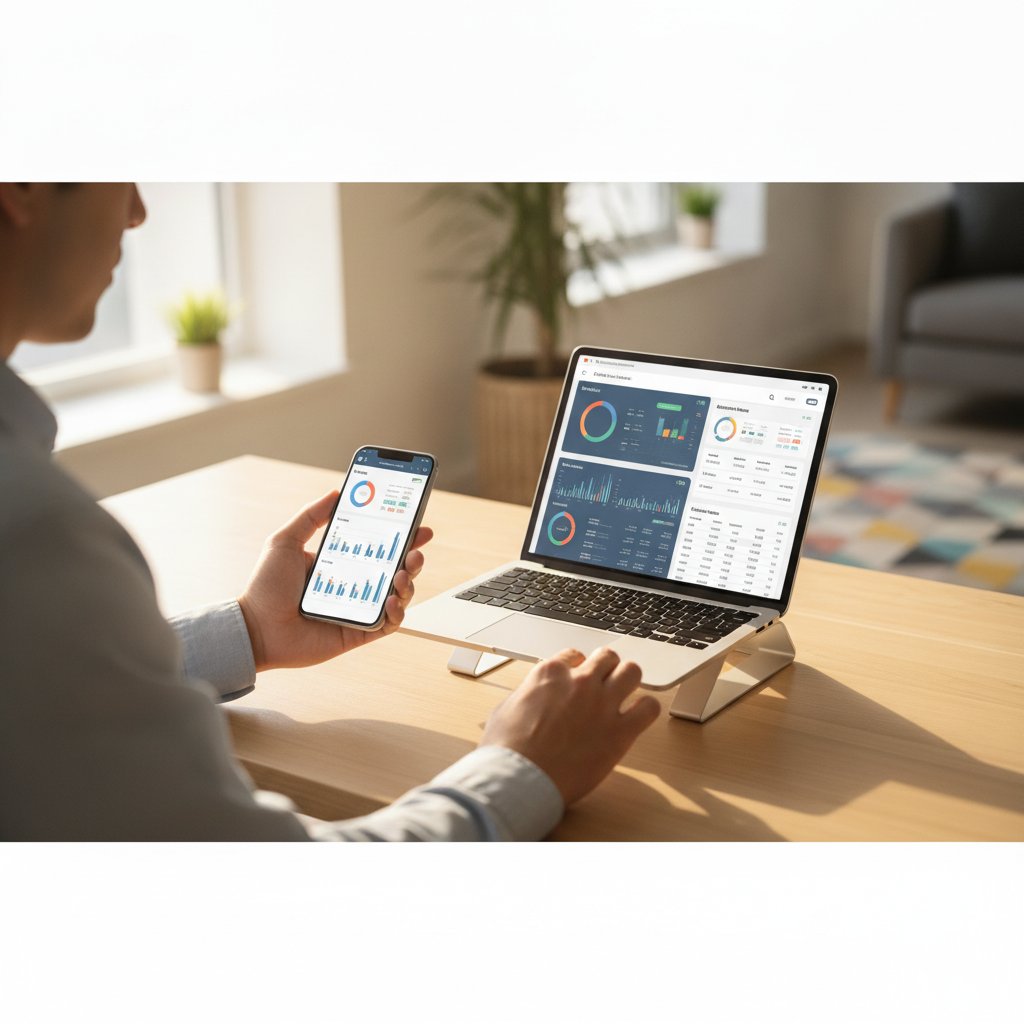 Comparaison néobanque et banque en ligne sur smartphone et ordinateur