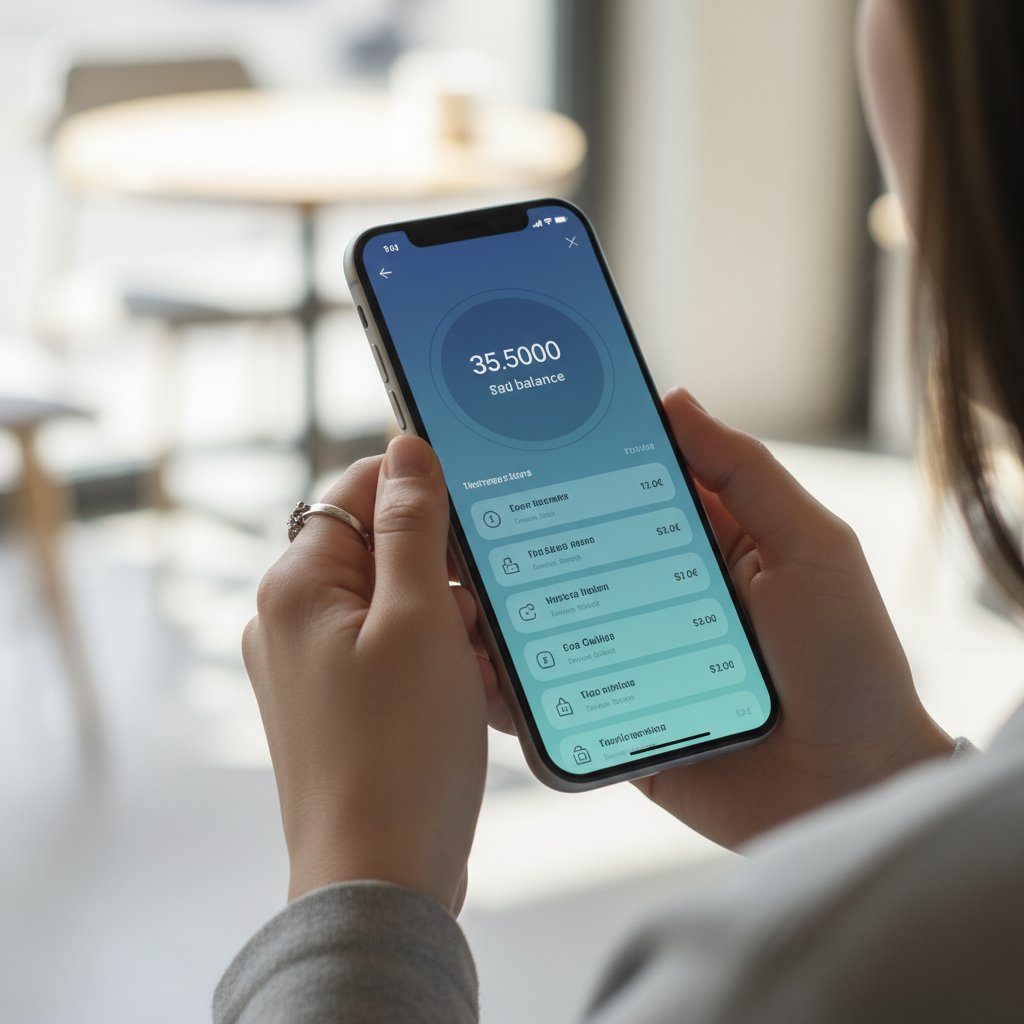 Application néobanque sur smartphone pour étudiant avec suivi de budget en temps réel