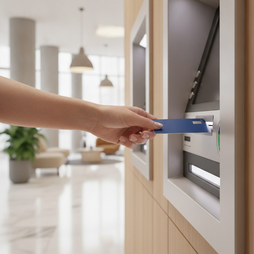 Retrait avec une carte bancaire dans un distributeur automatique de billets