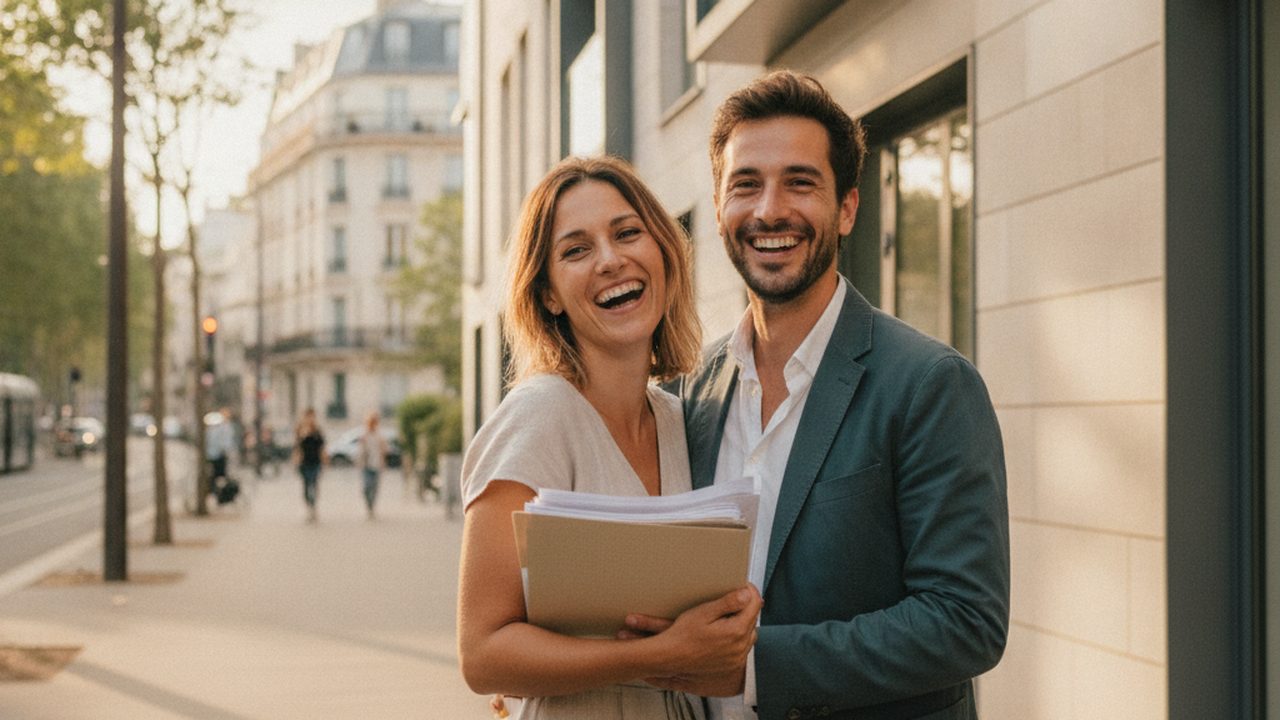 Jeune couple préparant un achat immobilier avec un compte épargne logement