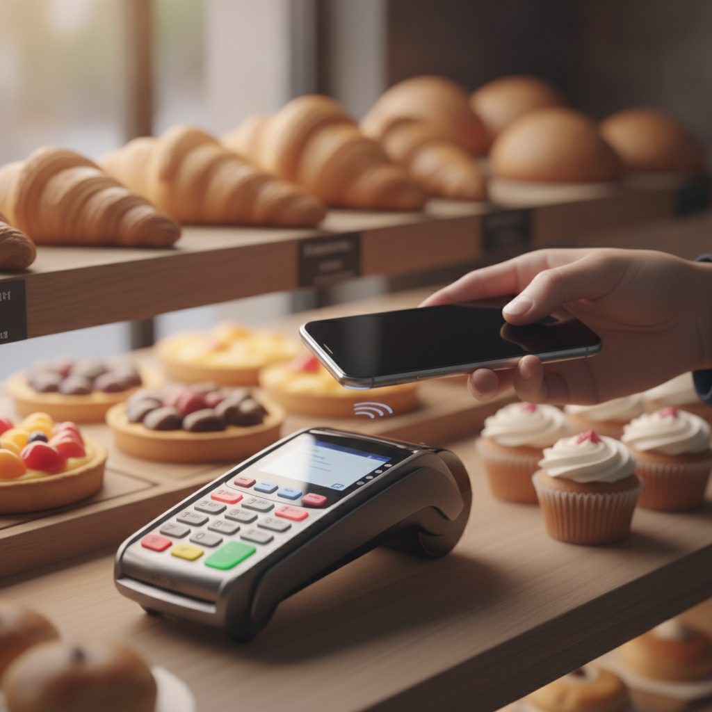 Paiement mobile sans contact chez un commercant