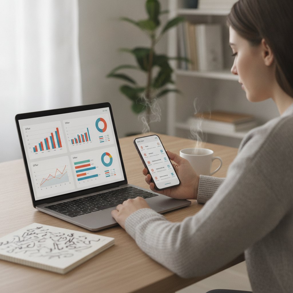 Comparaison de banques en ligne sur ordinateur
