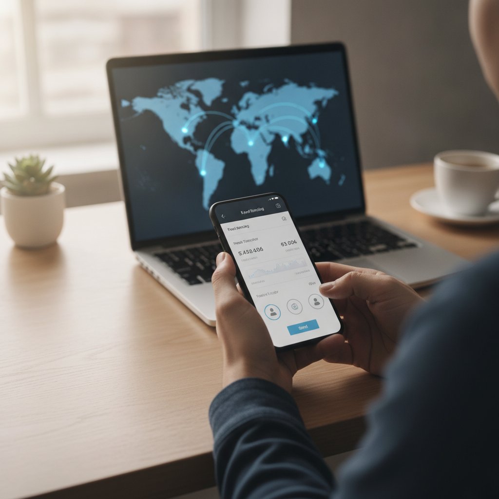 Virement international SWIFT depuis une application bancaire mobile