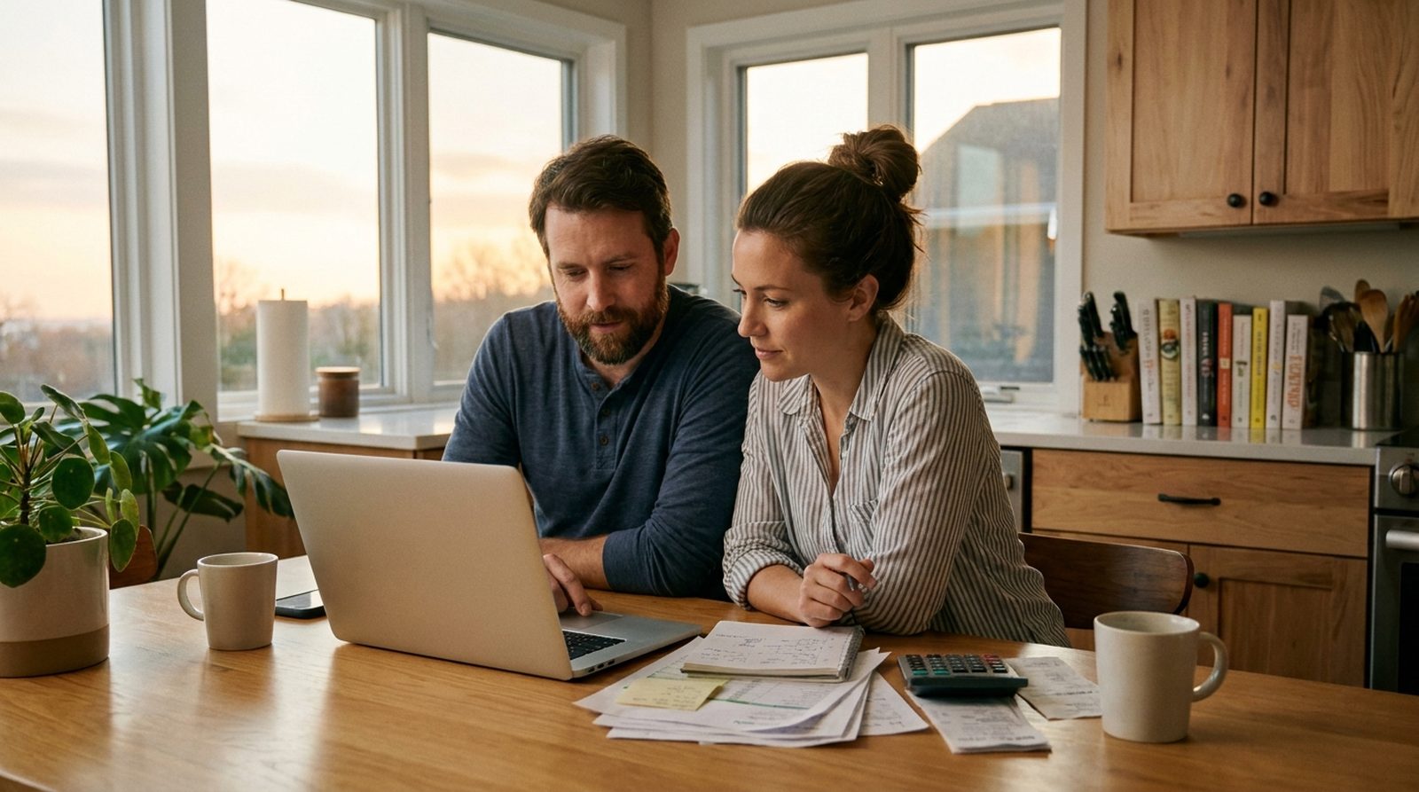 Couple anticipant la date d'encaissement d'un chèque différé sur son budget